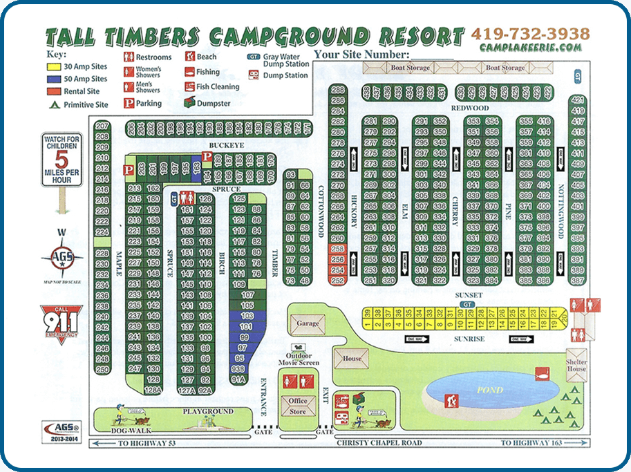 Tall Timbers campground map